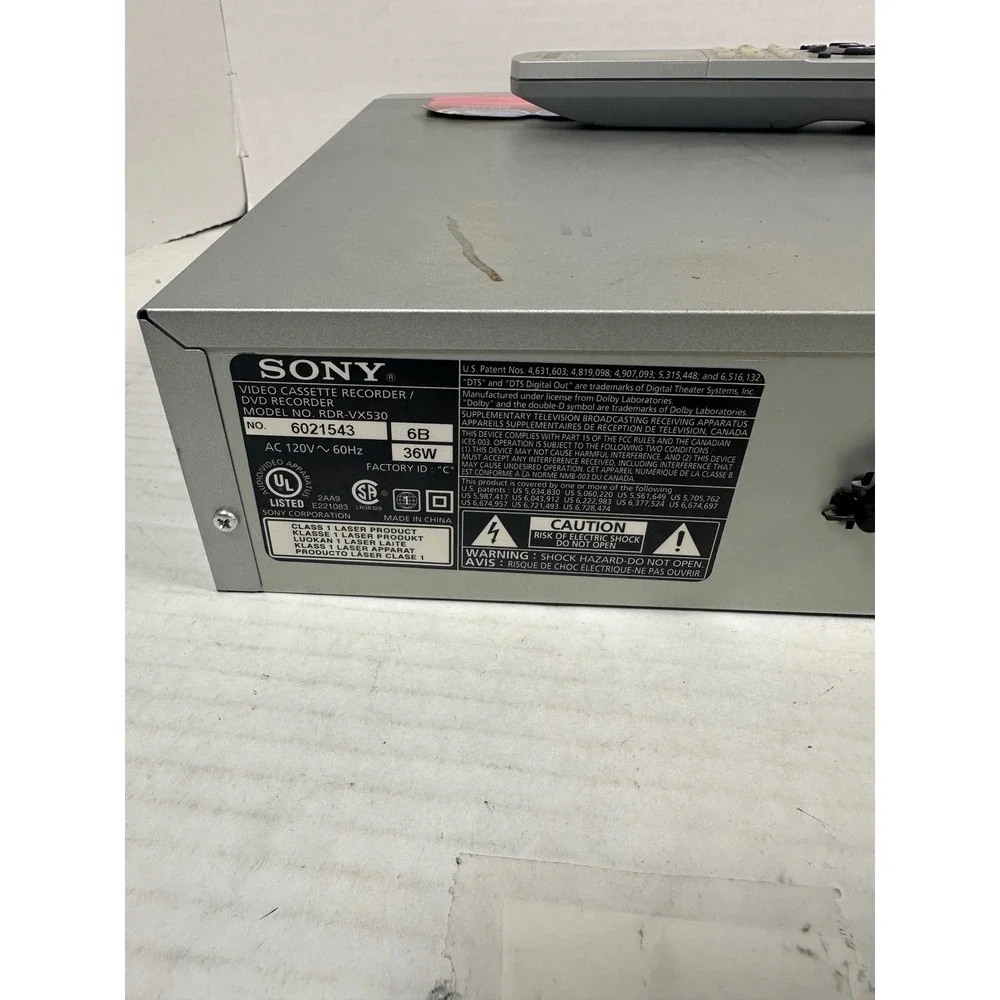 Sony RDR-VX530 DVD Recorder VCR Combo Silver One-Touch Dubbing with Remote